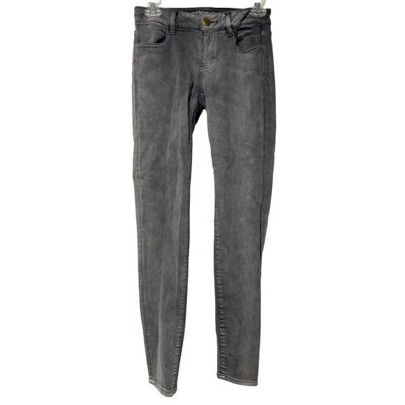 American Eagle Outfitters Gray Stretch Jeggings Small Pull Flaw Sz 0 - Picture 1 of 9